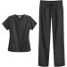 Strictly Scrubs Stretch Women's 4-Way Stretch Scrub Set - XS-3X, 15 Colors - V-Neck Top and Pant Included | X-Large Petite, Pewter - Buy Online on GoSupps.com