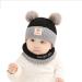 Clysburtuony Newborn Handmade Hat Knitted Crochet Cap for Babies (0-3 Months) Infants' Big Bow Headwrap One Size-12 Months Black
