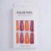 Xerling Orange Glitter Coffin Nails - 24Pcs Glossy Press-On False Nails for Parties & Daily Wear - Buy Online on GoSupps.com