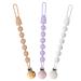 GWAWG 3PCs pacifier chain made of silicone silicone pacifier chain with adjustable feather pacifier strap for babies girls and young (purple white coffee)