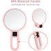 Double Sided 5X/1X Magnifying Hand Held Makeup Mirror with Folding Handle - Compact Cosmetic Vanity Mirror for Girls and Ladies - Pink - Buy Online on GoSupps.com