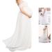 Odoukey Lace Strapless Maternity Gown - Floral Pregnancy Dress for Photoshoot - White (S) - Buy Online on GoSupps.com