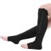 XXL Black Compression Socks - Open Toe Calf Support for Sports & Varicose Vein Relief | International Shipping - Buy Online on GoSupps.com
