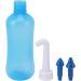 Nasal Rinse Bottle for Adults | Manual Nasal Irrigation with Visible Water Level | Comfortable Grip | Home Use - 310ml with Single & Five Hole Heads - Buy Online on GoSupps.com
