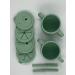 Parallel Industries Silicone Toddler Sippy Cup & Snack Cup Combo  Container 2-in-1  BPA Free Training Cup for Baby 6 Month+  8 Oz  Baby Led Weaning  6 months an up. (Olive Green)