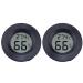POPETPOP 2PCS Digital Reptile Thermometer and Hygrometer Round Humidity Meter for Lizard Spider Tortoise Terrarium Tank (Black)
