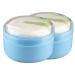 Solustre 2 piece of powder box empty with powder quaste can with powder sponge baby powder can tile talcum powder face powder container newborn toddlers women women storage case blue