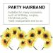 Miaija 2Pieces Sunflower Headband Stretch Floral Hair Clips Party Festival Womens Headbands Flower Hair Accessories for Girls Brides Ladies - Buy Online on GoSupps.com
