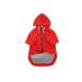 Minezi hundred coat with reflective buttons and zippers wind and rainlow adjustable cord removable hood- red-S S (breast size: 43-48cm) red
