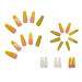 RikView Luxury French Yellow Coffin Press on Nails - Long Matte Acrylic Fake Nails with Gold Powder Design for Women - Yellow & Flower Design - Buy Online on GoSupps.com