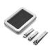 Nail Clippers Set Manicure Pedicure with Built-in Nail File Professional Nail Clippers Set 3 Pieces Ladies and Man Silver