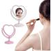 Hiinice Heart Shaped Rotatable Double Sided Makeup Mirror - Beige - Buy Online on GoSupps.com