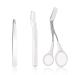 Eyebrow Shaping Grooming Kit Reiliva 3 in1 Eyebrow Trimmer Set for Women and Men Eyebrow Shaping Tool including Eyebrow Trimmer Scissors with Comb Tweezers Eyebrow Razor (white)