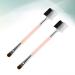 FRCOLOR Professional Cosmetics Brush Set - 2 Eye Shadow & Eyebrow Brushes with Spoolie - Double Sided Makeup Tools - Pink - International Shipping Available - Buy Online on GoSupps.com