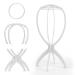 Superhairpieces Wig Stand Portable Wig Stand for Wigs Toupee Hats (White) Pack of 1 White(pack of 1)