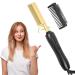 Barley Direct Ceramic Hair Comb - Portable Travel Straightener with 3 Temperature Settings - Multifunction Afro Comb for All