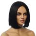 Black Bob Wig for Women - Short Straight Synthetic Heat Resistant Wig for Cosplay and Parties - Middle Part Black Wig - Buy Online on GoSupps.com