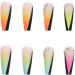 Long Fake Nail Full Cover with Glue Detachable Summer Rainbow Press on Nails 24 Pieces Finger Nail Art Tips for Nail Salons and Women DIY Nail Art - Buy Online on GoSupps.com