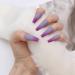 Beauty Artificial Full Cover Ballerina T-shaped Colorful Fake Nail Gradient False Nails Purple Matte - Buy Online on GoSupps.com