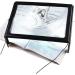 NOPEILVI- A4 Full Page Magnifier Reading Magnifying Glass On Rectangular Stand Hands 3x Magnification With 4 LED Lamp Lens For Reading For The Elderly Seniors And Partially Sighted Persons - Buy Online on GoSupps.com