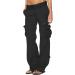 Feancey Women's Black Cargo Pants - Low Waist Wide Leg Trousers for Casual Streetwear - Buy Online on GoSupps.com