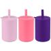 Mintlyfe Toddler Straw Cup 100% Food Grade Silicone Training Cup for Baby 3Pack Trainer Cup Toddler Training Straw Cup for Boys and Girls Unbreakable (Classic Purple/Pink/Lilac Purple)