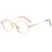 Cyxus Retro Oval Blue Light Blocking Glasses for Women Men Metal Frame Anti Eye Strain UV Protection 8562 Gold 03-metal Clear