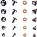 PandaHall Resin Safety Eyes 100pcs for Amigurumi & Crafts - Black Stuffed Teddy Bear Eyes in 5 Sizes (8/10/12/14/16mm) with Washers - 100 Pack - Buy Online on GoSupps.com