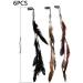6pcs Handmade Feather Extension Feather Tassels Headdress Style Feather Hair Clips Festival Hairpin Headdress Braided Beads Headdress - Buy Online on GoSupps.com