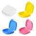 Latrate 4 pieces of tooth boxes small storage box for denture storage box for denture breathable design cute and portable (4 colors)
