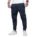 Elegancity Mens Cargo Trousers Casual Jogger Work Pants Regular Fit Drawstring Sweatpants Sports Bottoms with Pockets (38-46) 34 A-blue