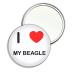 I Love My Beagle - 77mm Round Compact Mirror