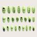 Poliphili 24Pcs Neon Green Acrylic False Nails - Fashion Glossy Full Cover Coffin Pattern Fake Nails Kit for Women and Girls - Buy Online on GoSupps.com