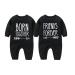 culbutomind Baby Twins Bodysuit Born Together Friends Forever Newborn Baby Unisex Romper Cute Outfit With Hat Set Black BFT 0-3 Months