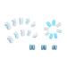 Justotry Blue Angular Press-On Nails | 24-Piece Glitter Short Square Fingernails with Glue for Women - Buy Online on GoSupps.com
