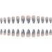 Justotry 24 Pcs Almond Glitter Silver Short False Nails Grey French Press on Nails with Nail Glue - Oval Medium Stick on Nails for Women - Buy Online on GoSupps.com