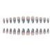 Justotry 24-Piece Glitter Silver Almond Press-On Nails | Short Gray French Artificial Fingernails for Women | Stylish Oval Acrylic Nail Design - Buy Online on GoSupps.com