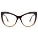 Zeelool Stylish TR90 Oversized Cat Eye Blue Light Blocking Glasses Computer Gaming Eyewear for Women Shelby OT414973 Brown Clear Lens