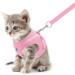 Meioro Adjustable Dog Harness with Leash - Soft Padded Reflective Vest for Small to Medium Dogs & Cats - Pink (S: 30-34cm) - Buy Online on GoSupps.com