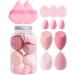 Beauty Blender Foundation Sponges Powder Puffs + Liquid Sponges Set Makeup Blending Sponges & Powder Puffs For Foundation Concealer & Setting Powder (One size 12 count) Pink 1 Count (Pack of 12) 12
