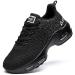 QAUPPE Womens Fashion Lightweight Air Sports Walking Sneakers Breathable Gym Jogging Running Tennis Shoes US 5.5-11 B(M) 6 Allblack