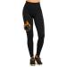 Women's Fleece Lined Leggings Thermal High Waist Tummy Control Yoga Pants Winter Slimming Workout Running Pants Small-Medium Black