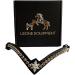 Leone Equipment Browband Horse Glitter Gift Box | Cob/Thoroughbred Gold Stones on Black Leather - International Shipping Available - Buy Online on GoSupps.com
