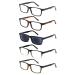 Reading Glasses Set of 5 Mix Quality Readers Spring Hinge Glasses for Reading for Men and Women - Includes Sun Readers Mix Color 4.0 x
