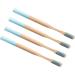 SUPVOX 4pcs Long Handle Bamboo Soft Toothbrush Set for Deep Oral Cavity Cleaning - Sky Blue - Buy Online on GoSupps.com