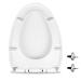 MUU Toilet seat, Slow Close, White heavy duty Toilet Seat with Non-slip Seat Bumpers Easy to Install & Clean PP Material Replacement Toilet Seat Fits All Toilet Brands Elongated Toilets (MU220-PP)