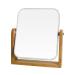 1x/3x Magnification Vanity Makeup Mirror for Desk with Bamboo Stand,Double Sided 360Rotation Magnifying Mirror,Portable Table Tabletop Mirror for Make Up,8" Small Standing Mirror for Desk(Square) White-square