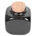 PLAFOPE Medicine Cup Liquid Powder Container Cork Jar Wooden Cap Ceramic Lid Clear Dappen Makeup Containers Art Small Travel Pill Container Practical Empty Bottle Nail Bamboo Accessories 7.50X5.50X5.50CM Black