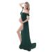 Maeau - Dress Women's Maternity Photography Props for Photo Shoot Elegant Ladies Dresses for Wedding Party L Green