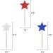 4th of July Cupcake Toppers Red Blue White Star Glitter Patriotic Food Pick Memorial Independence Day Party Decoration 24 Pieces - Buy Online on GoSupps.com